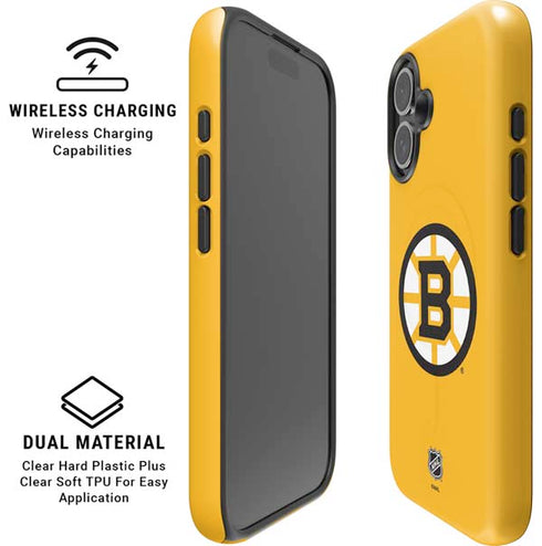 NHL Boston Bruins Solid Background iPhone 16 Plus Magsafe Impact Case